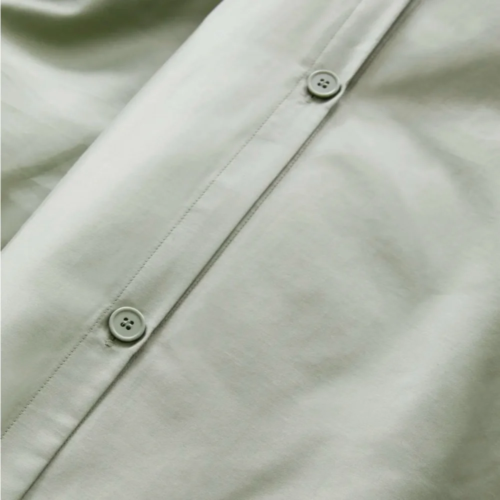 Quince Luxury Organic Sateen Duvet Cover King (Sage)